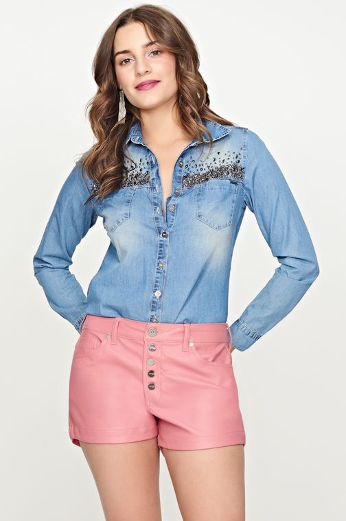 short jeans cintura alta para gordas