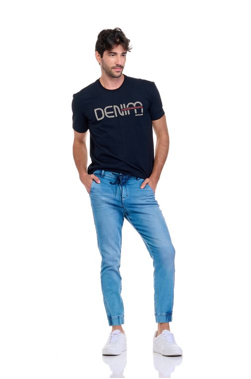 Calça Patogê masculina jogger em moletom jeans Cor:UNICA; Tamanho:42