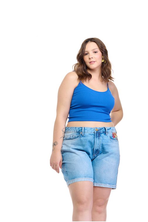 Bermuda Patogê feminina curvy jeans cintura média (G3) BE37131 - patoge