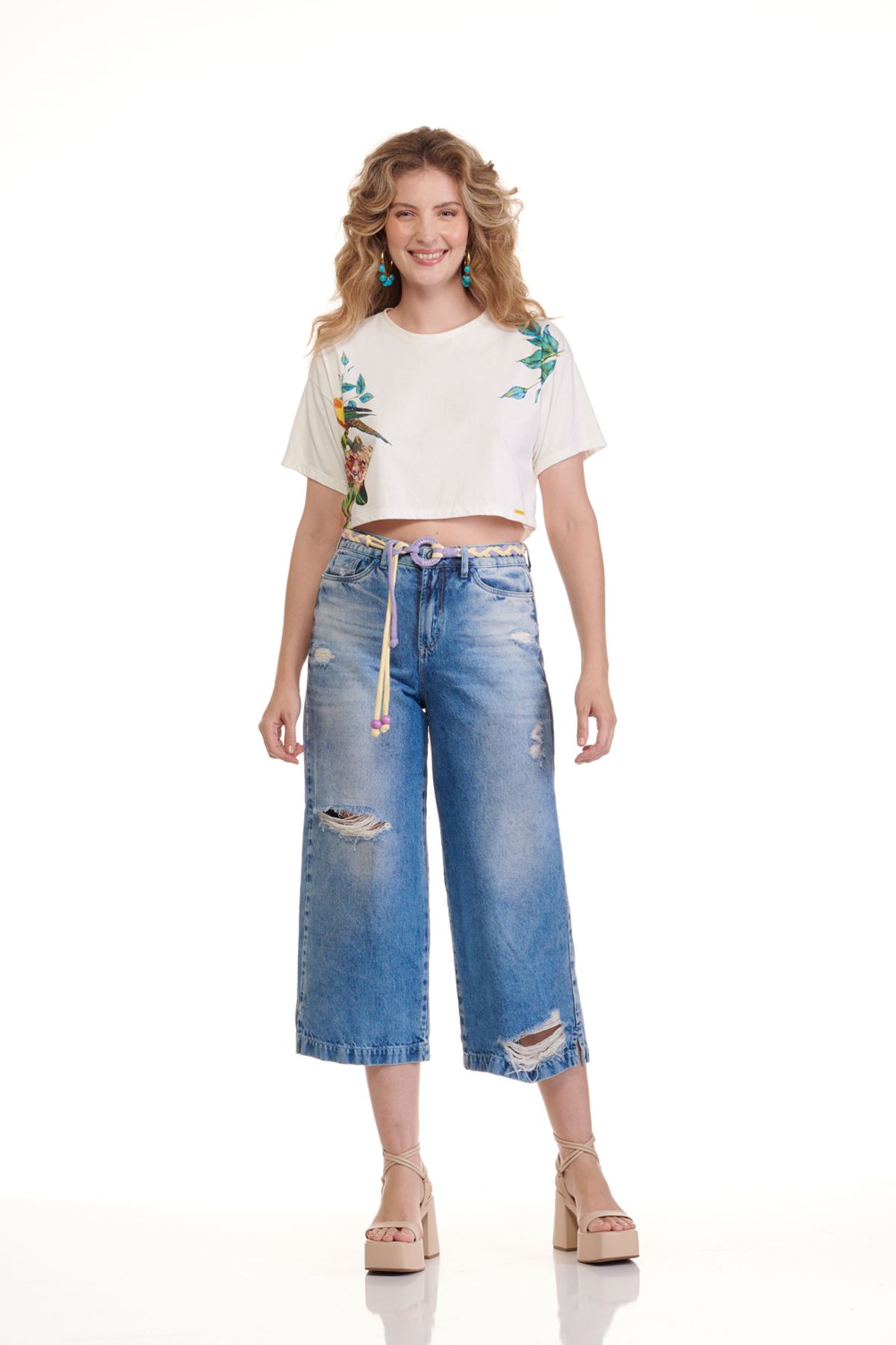 Comprar calça hot sale pantacourt jeans