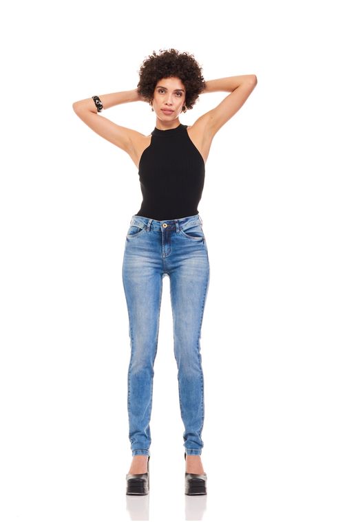 Calça Patogê feminina skinny jeans cintura média (G3) Cor:UNICA; Tamanho:34