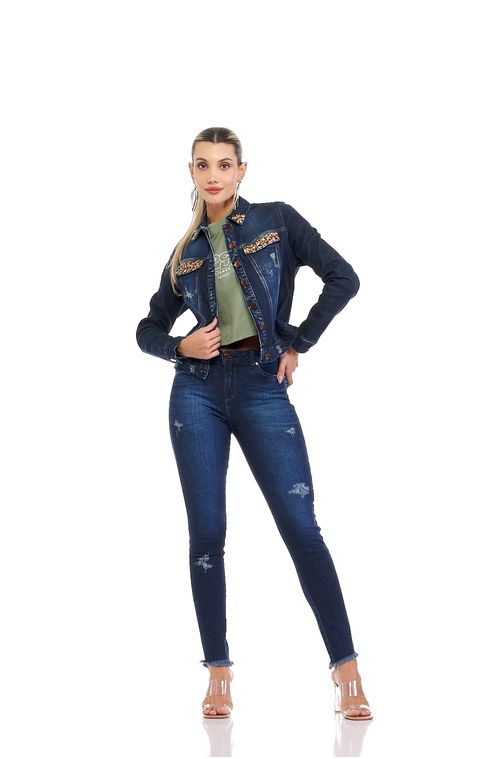 Calça Patogê feminina skinny jeans com bordado manual cintura média (G3) CL36596 Cor:UNICA; Tamanho:42