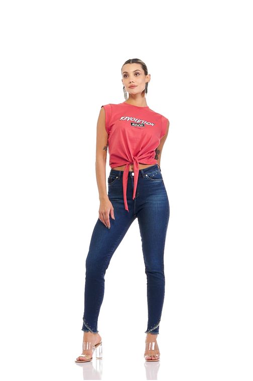Calça Patogê feminina skinny jeans com detalhe no espelho do bolso cintura alta (G4) CL36797 Cor:UNICA; Tamanho:34