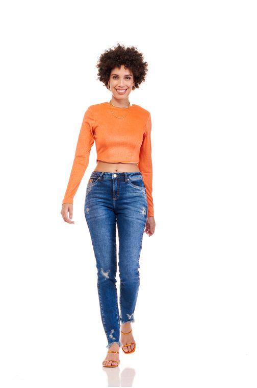Calça Patogê feminina skinny jeans cintura média (G3) CL36656 Cor:UNICA; Tamanho:34