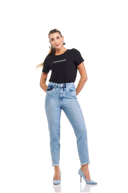 Calça Patogê feminina mom jeans cintura alta (G4) CL36722 Cor:UNICA; Tamanho:36