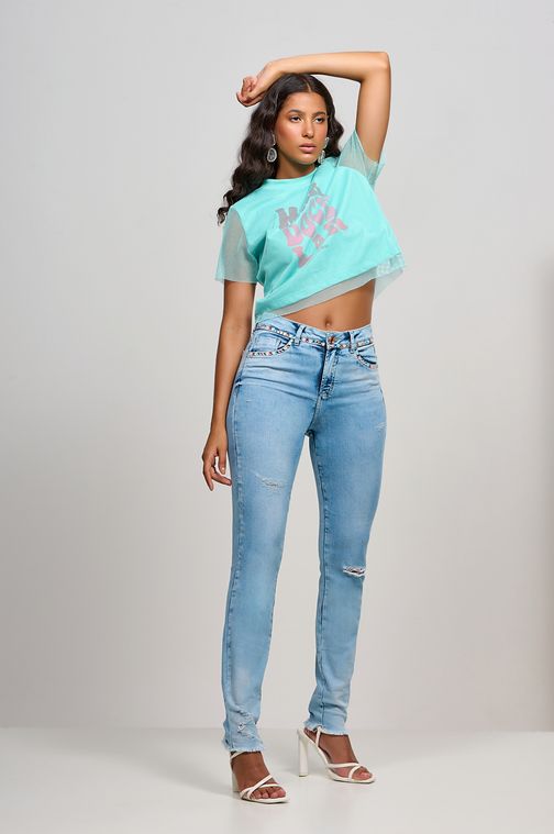 Calça Patogê feminina skinny jeans cintura média (G3) CL36780 Cor:UNICA; Tamanho:36