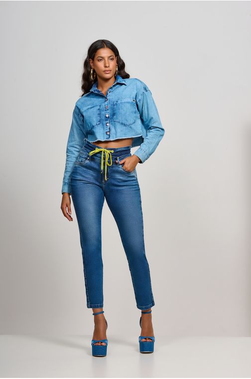 Calça Patogê feminina jogger jeans cintura média (G3) CL37036 Cor:UNICA; Tamanho:36
