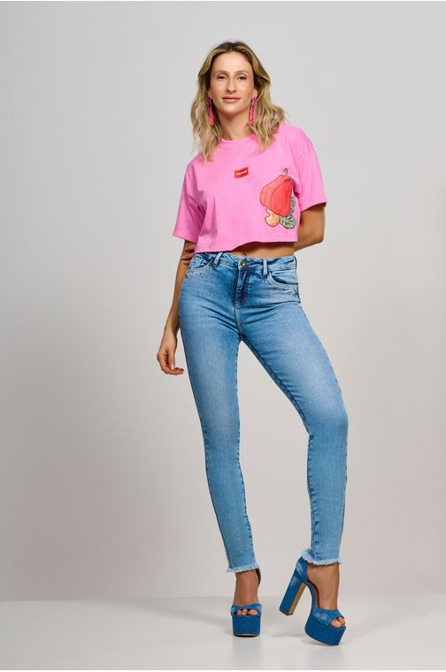 Calça Patogê feminina skinny jeans cintura média (G3) CL37046 Cor:UNICA; Tamanho:34