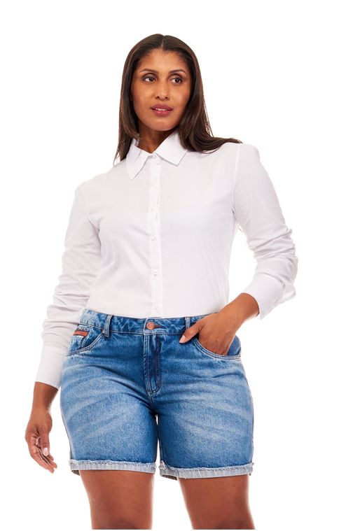 Bermuda Patogê feminina jeans curvy cintura média (G3) BE36587 Cor:UNICA; Tamanho:46