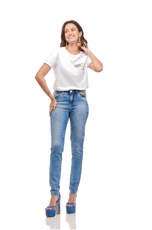 Calça Patogê feminina skinny jeans cintura média (G3) CL36945 Cor:UNICA; Tamanho:38
