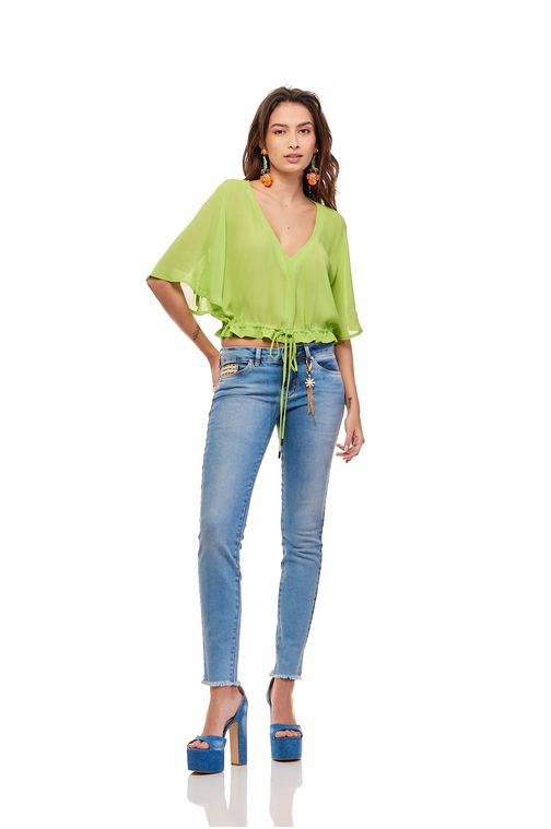 Calça Patogê feminina skinny jeans cintura regular baixa (G2) CL37051 Cor:UNICA; Tamanho:36
