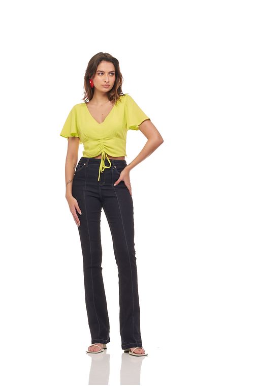 Calça Patogê feminina boot cut jeans cintura alta (G4) CL36947 Cor:UNICA; Tamanho:36