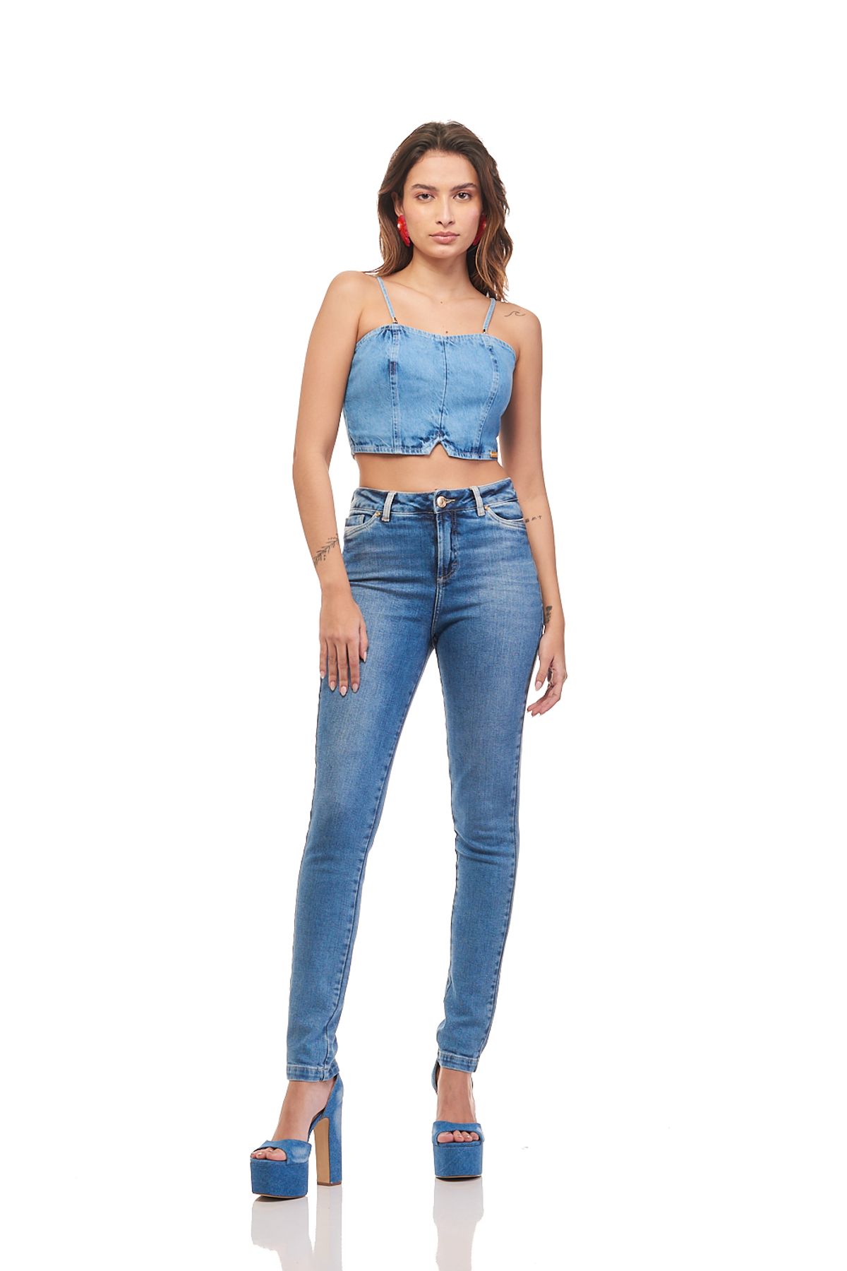 Calça Patogê feminina mom jeans cintura alta (G4) CL36404