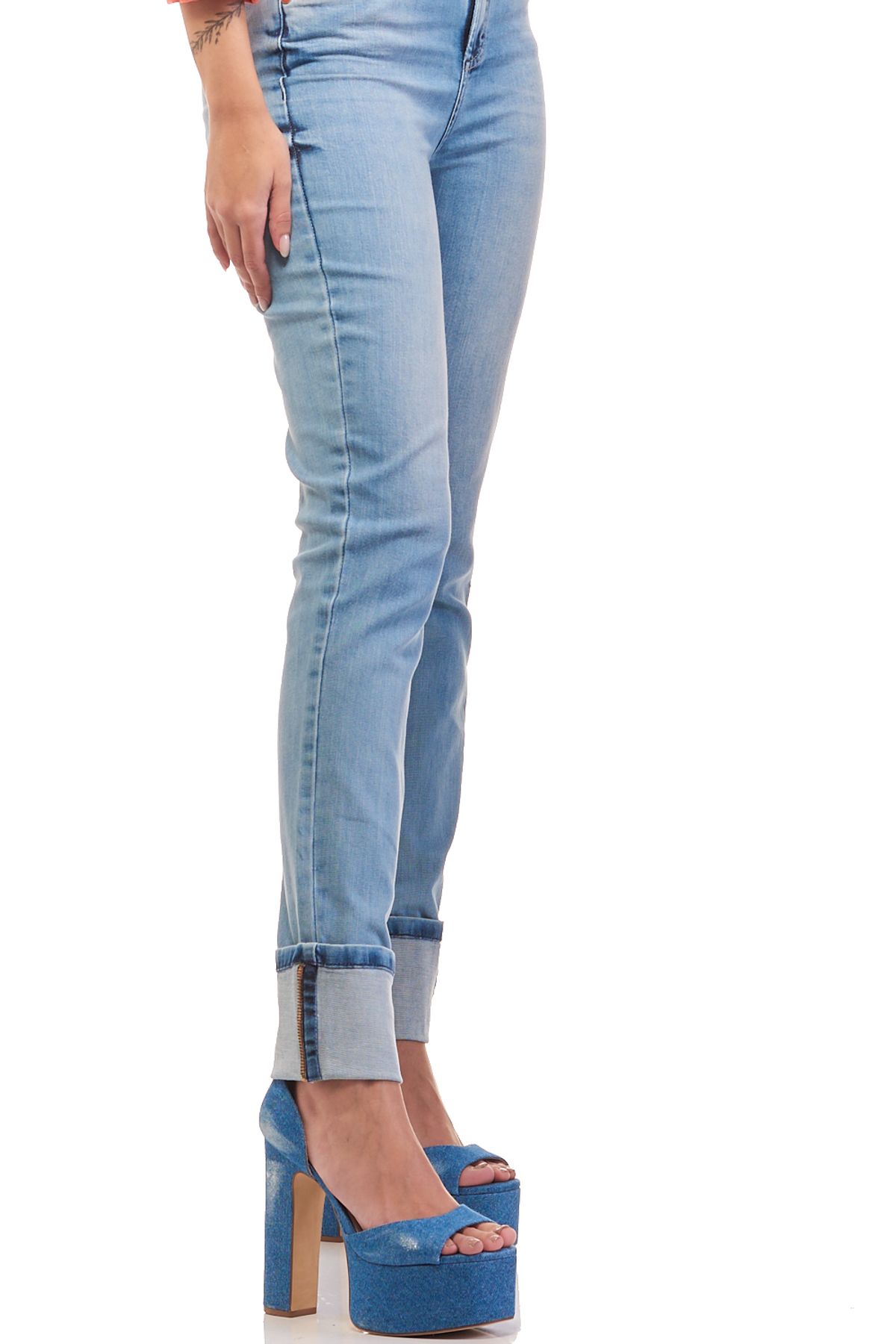 Calça Patogê feminina boot cut jeans cintura alta (G4) CL37033