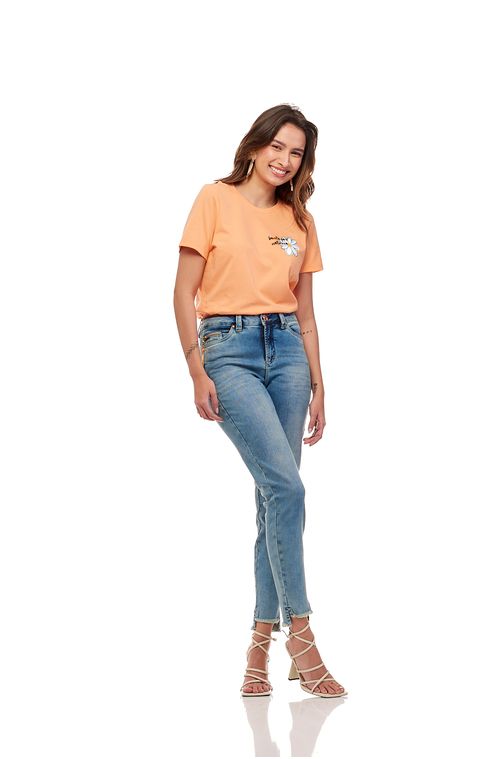 Calça Patogê feminina cigarrete jeans cintura alta (G4) CL37116 Cor:UNICA; Tamanho:36
