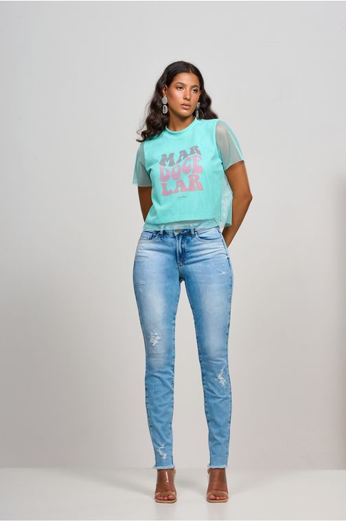 Calça Patogê feminina skinny jeans cintura média (G3) CL36820 Cor:UNICA; Tamanho:36