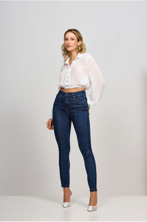 Calça Patogê feminina skinny jeans cintura alta (G4) CL37009 Cor:UNICA; Tamanho:36