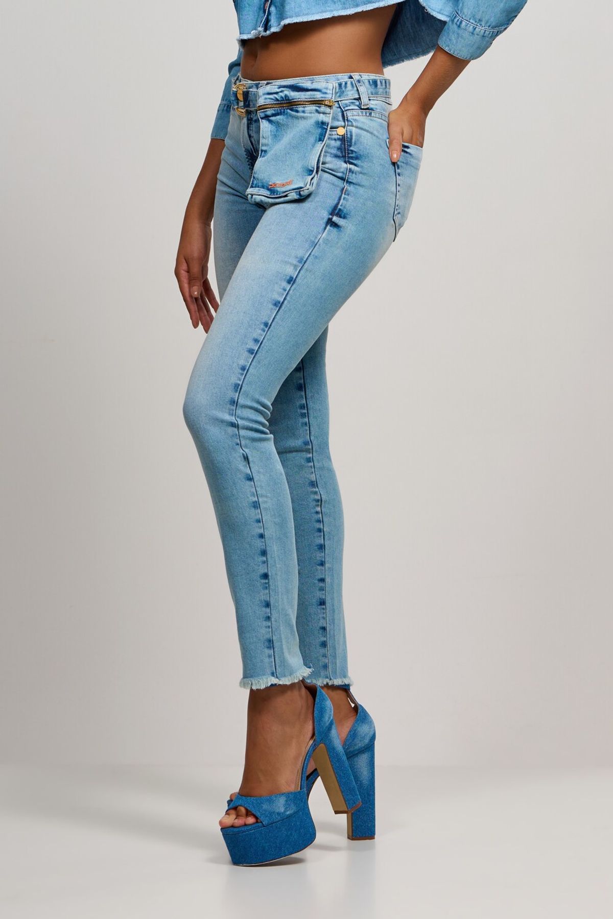Calça Patogê feminina boot cut curvy jeans cintura média (G3) CL36680 -  patoge
