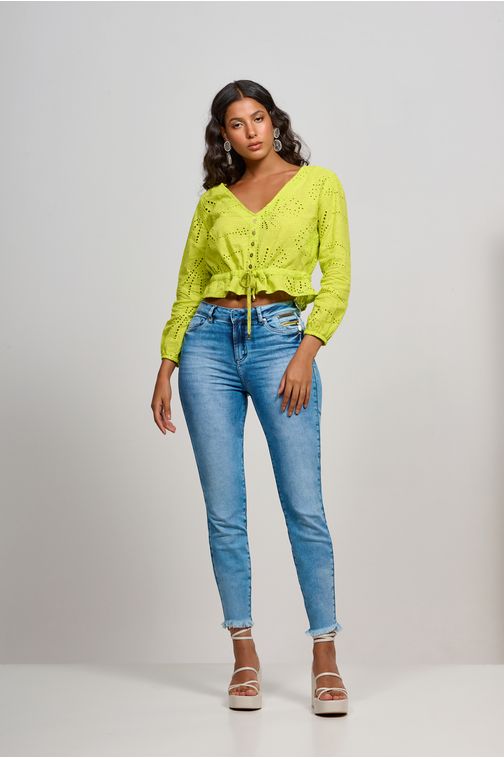 Calça Patogê feminina skinny jeans cintura alta (G4) CL37024 Cor:UNICA; Tamanho:36