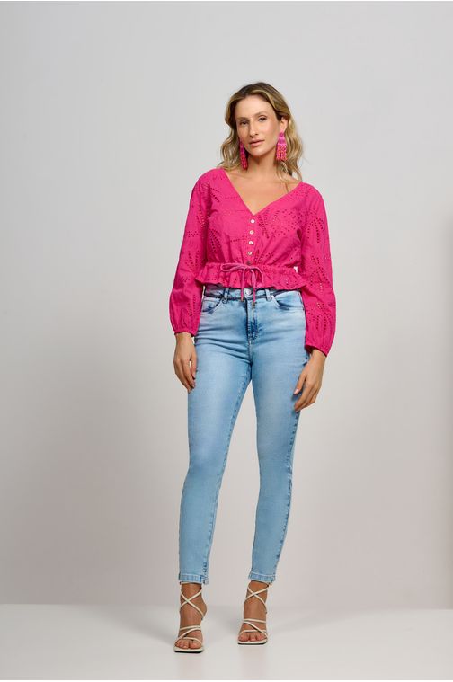 Calça Patogê feminina skinny jeans cintura alta (G4) CL37056 Cor:UNICA; Tamanho:34