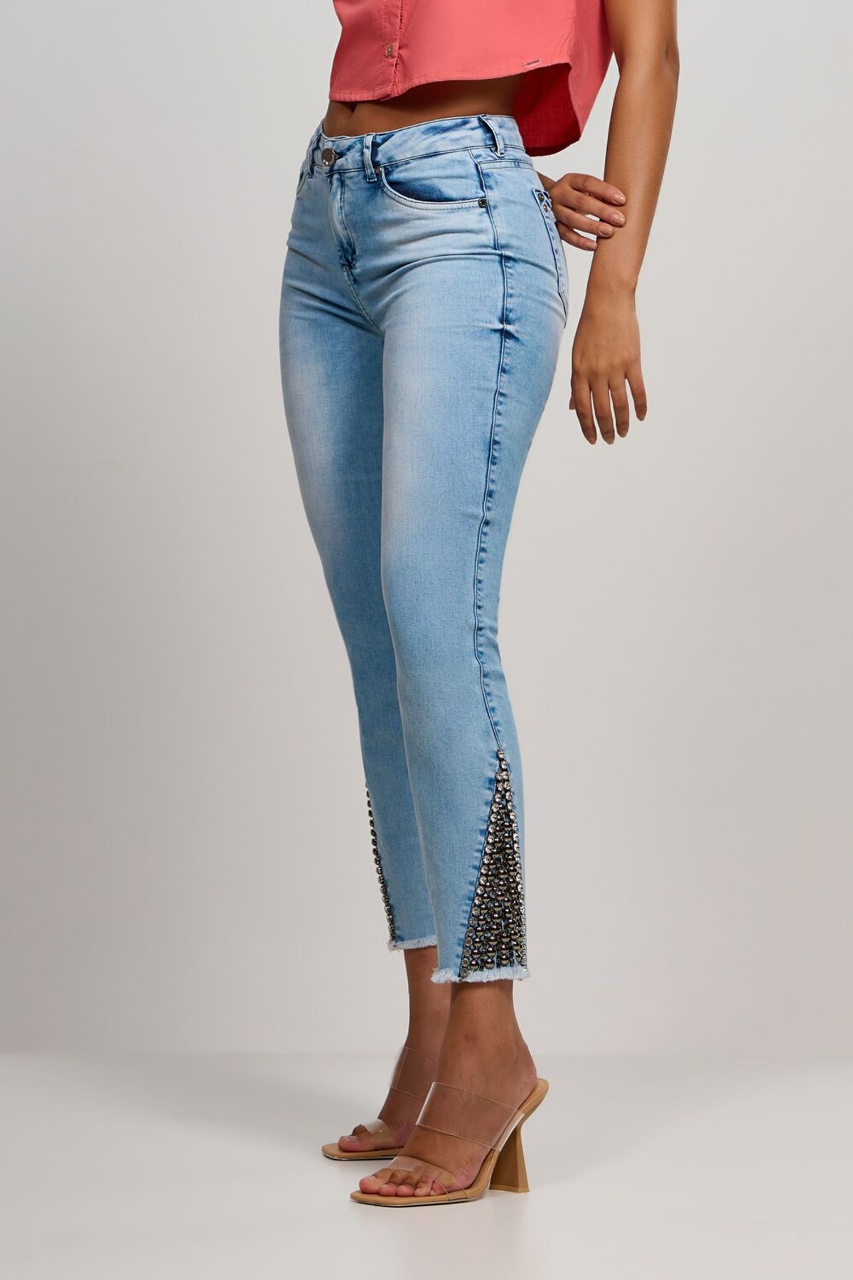 Calça Patogê feminina skinny jeans cintura média (G3) CL37271