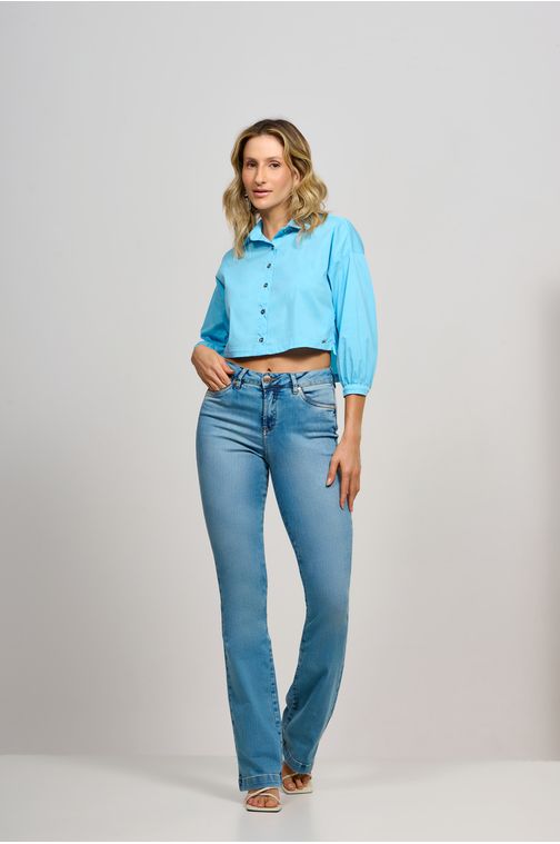 Calça Patogê feminina boot cut jeans cintura média (G3) CL37123 Cor:UNICA; Tamanho:36