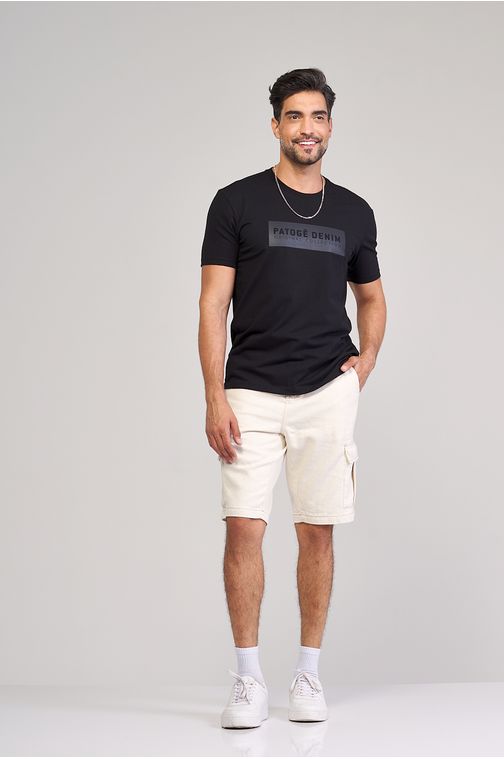 Bermuda Patogê masculina em jeans sarjado BE37138 Cor:UNICA; Tamanho:36