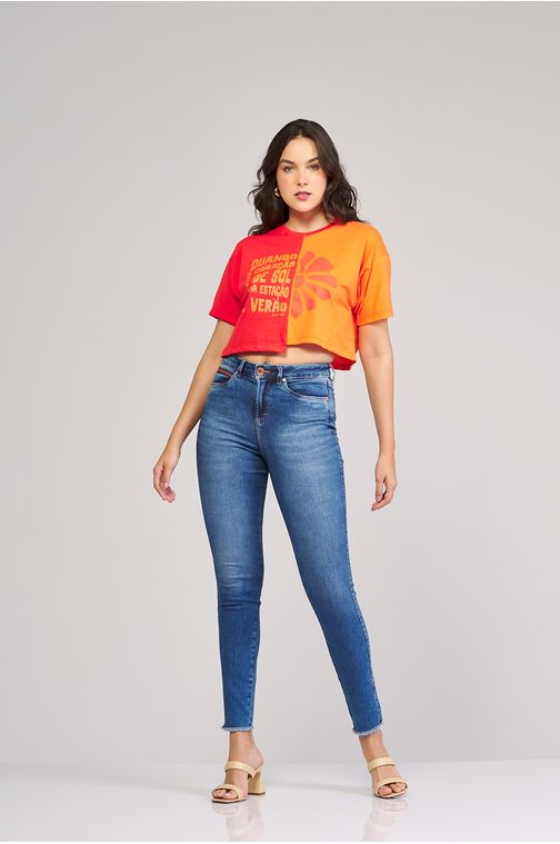 Calça Patogê skinny  jeans cintura alta (G4) CL36796 Cor:UNICA; Tamanho:36