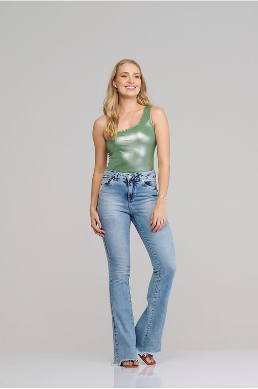 Calça Patogê feminina flare jeans cintura alta (G4) CL37151 Cor:UNICA; Tamanho:36