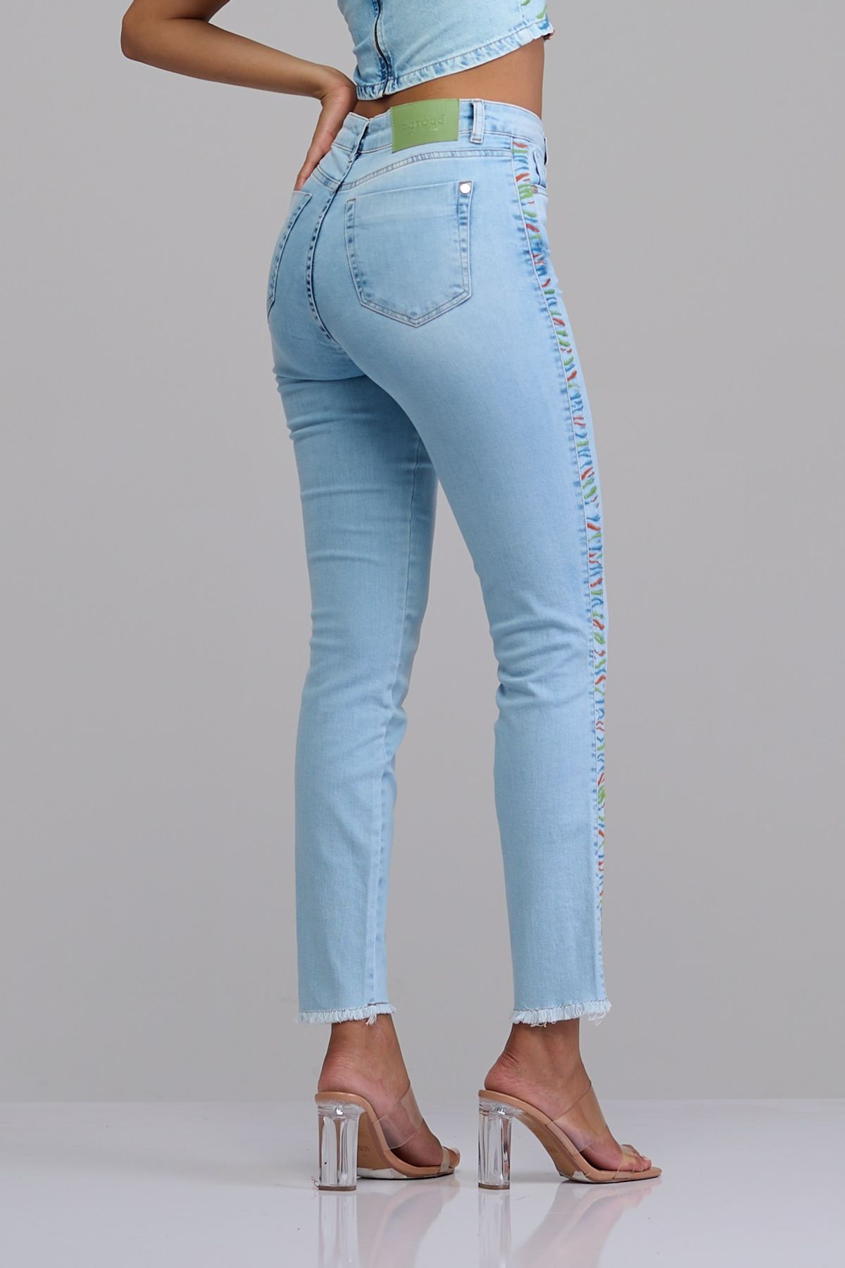 Calça Patogê feminina boot cut jeans cintura alta (G4) CL37033 - patoge