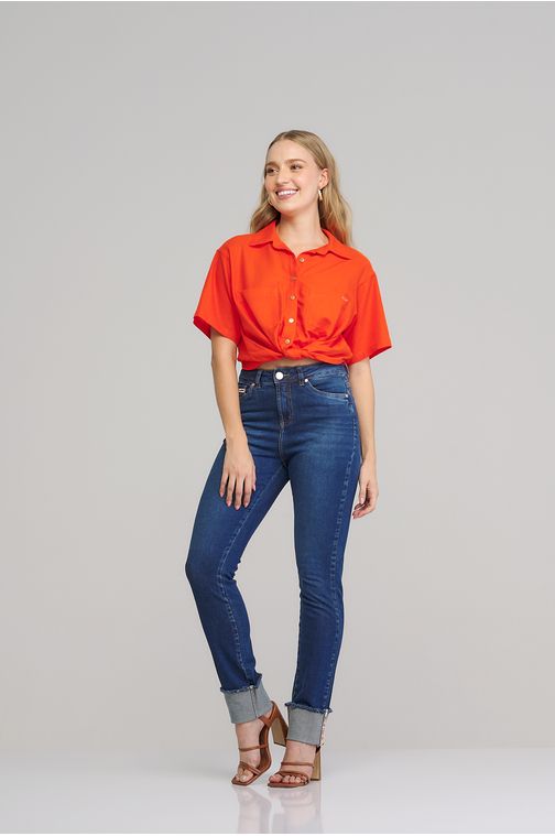 Calça Patogê feminina skinny double cut jeans cintura alta (G4) CL37326 Cor:UNICA; Tamanho:36