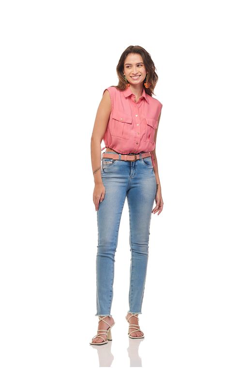 Calça Patogê feminina jeans skinny cintura média (G3) CL36897 Cor:UNICA; Tamanho:36