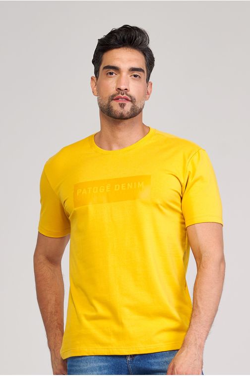T-shirt masculina Patogê TS37088 Cor:MOSTARDA CLARO; Tamanho:P