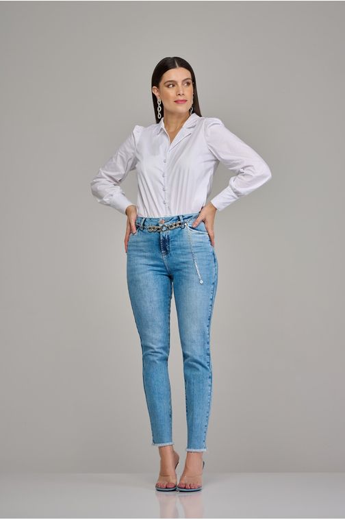 Calça skinny jeans feminina Patogê cintura alta (G4) CL37436 Cor:UNICA; Tamanho:38