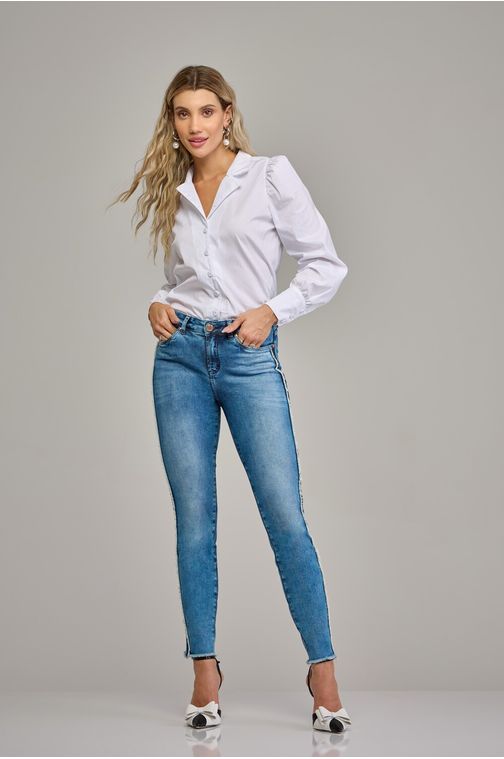 Calça skinny jeans feminina Patogê cintura média (G3) CL37465 Cor:UNICA; Tamanho:36