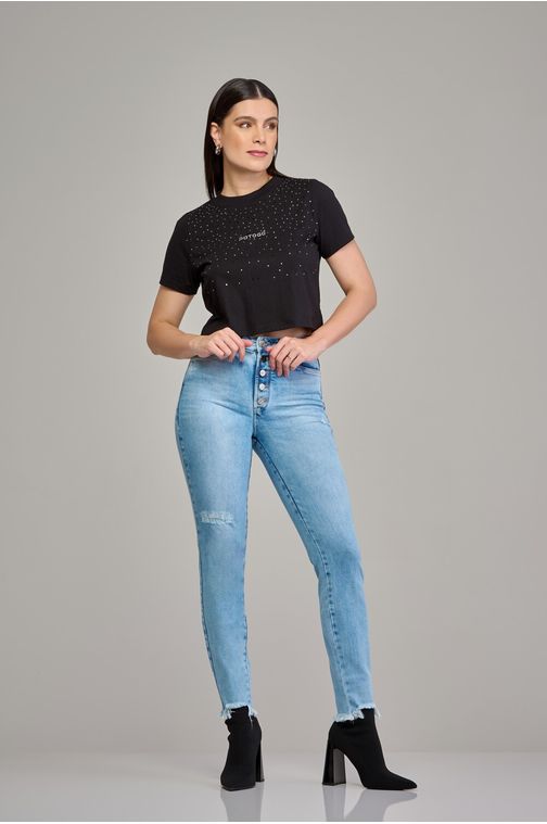 Calça skinny jeans feminina Patogê cintura alta (G4) CL37575 Cor:UNICA; Tamanho:36