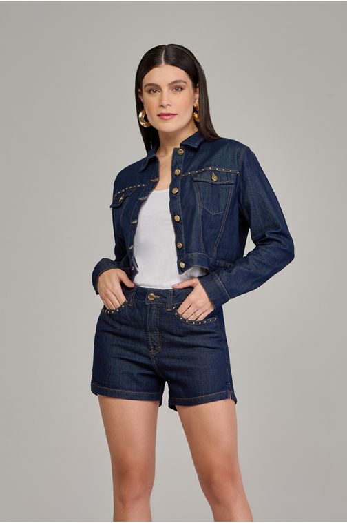 Short jeans feminino Patogê cintura média (G3) SH37393 Cor:UNICA; Tamanho:36