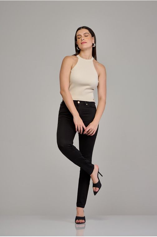 Calça skinny em sarja feminina Patogê cintura média (G3) CL37596 Cor:UNICA; Tamanho:36
