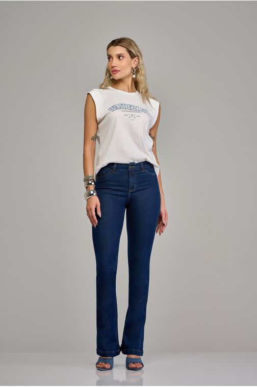 Calça boot cut jeans feminina Patogê cintura média (G3) CL37611 Cor:UNICA; Tamanho:36