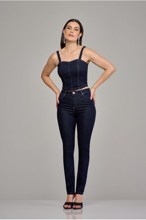 Calça skinny jeans feminina Patogê cintura alta (G4) CL37621 Cor:UNICA; Tamanho:36