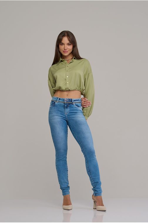 Calça skinny jeans feminina Patogê cintura média (G3) CL37381 Cor:UNICA; Tamanho:34