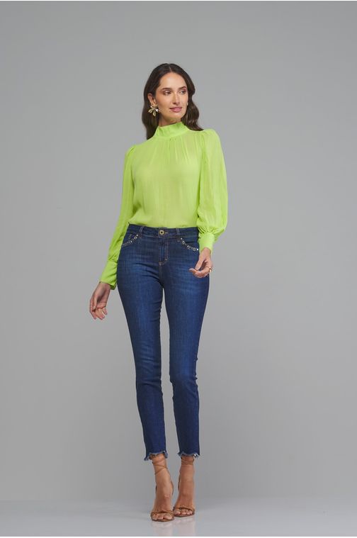 Calça skinny jeans feminina Patogê cintura média (G3) CL37738 Cor:UNICA; Tamanho:40
