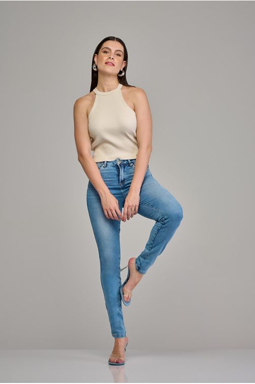 Calça skinny jeans feminina Patogê cintura alta (G4) CL37616 Cor:UNICA; Tamanho:34