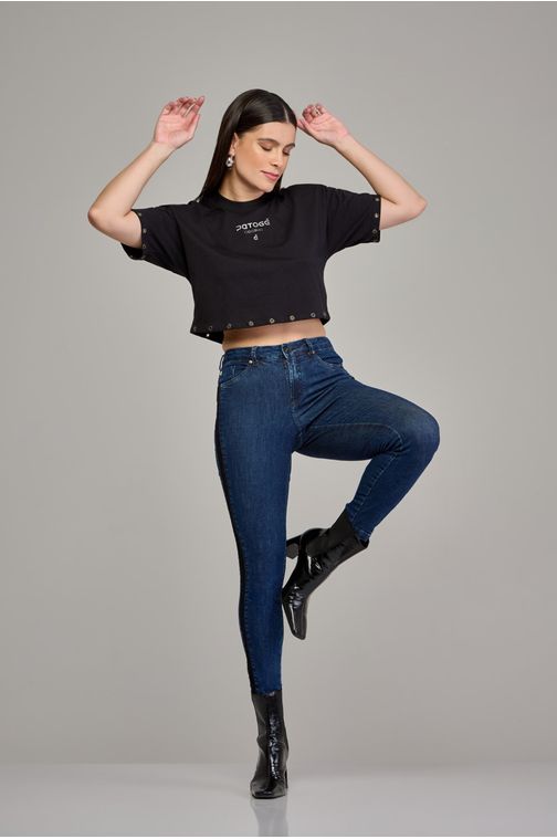 Calça skinny jeans feminina Patogê cintura média (G3) CL37702 Cor:UNICA; Tamanho:36